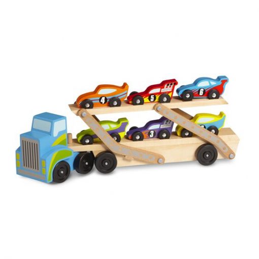 משאית עם מכוניות מעץ